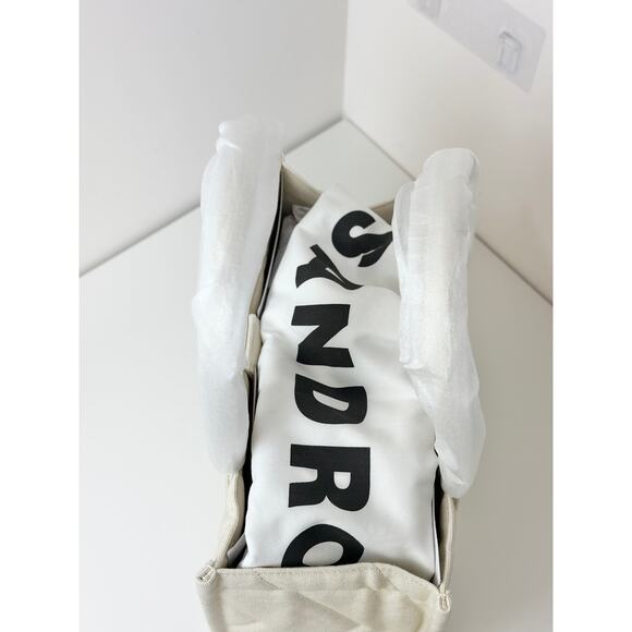 Sandro Kasbah Quilted Canvas Tote Bag Beige Cream Ecru Logo Minimalist $320 NWT - Picture 9 of 13